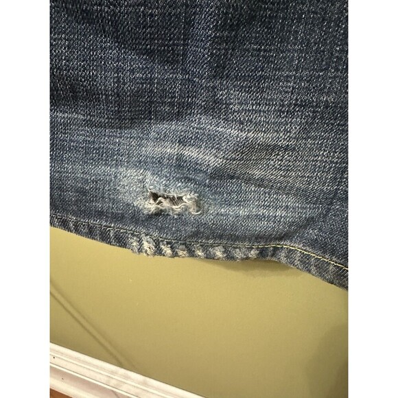 Jet Lag Jeans Men’s Wide Leg 36x34 (36x32) Distressed Made In Italy Zip Up Dark - Picture 11 of 16